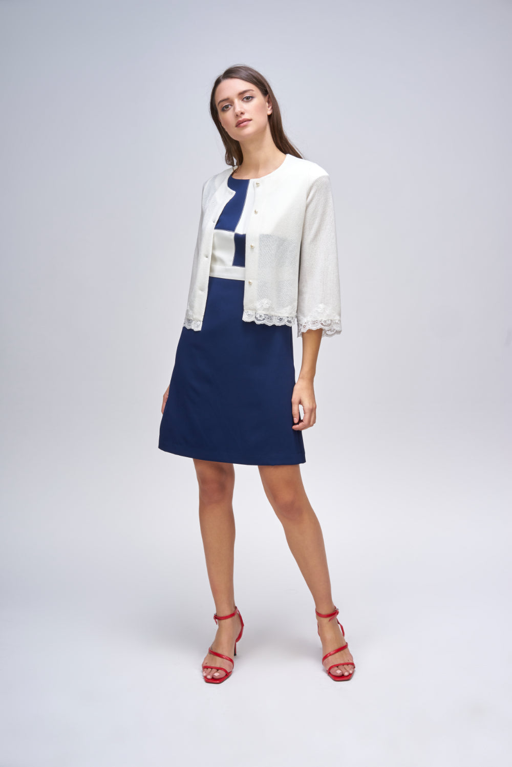 VESTIDO DAMERO Azul