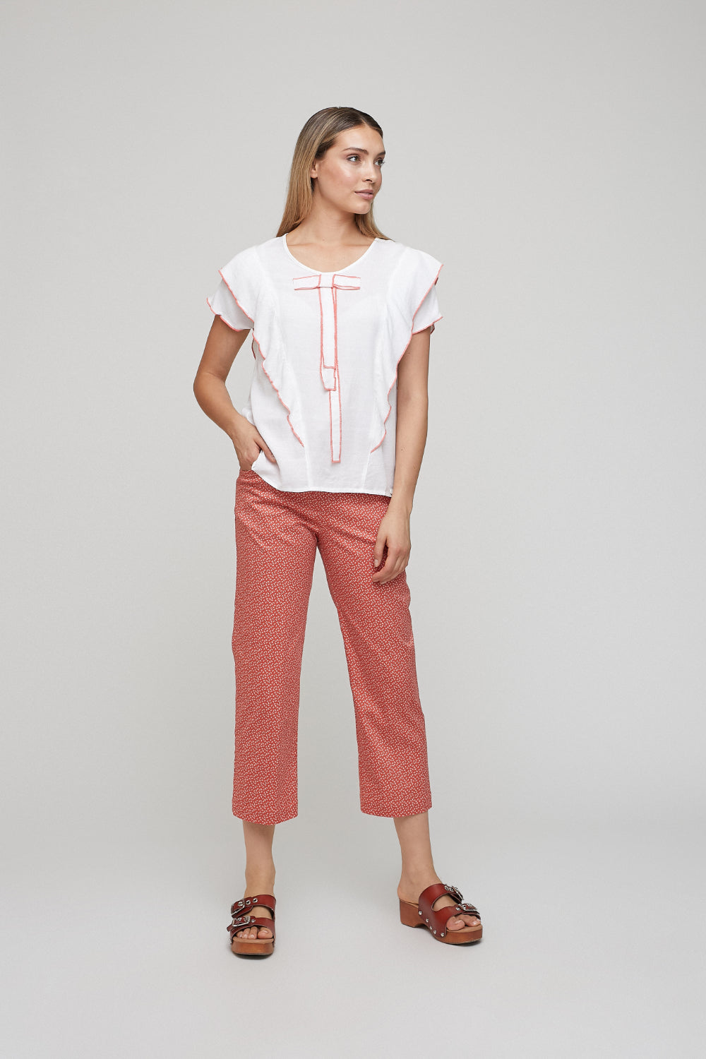 Blusa Volante Naranja