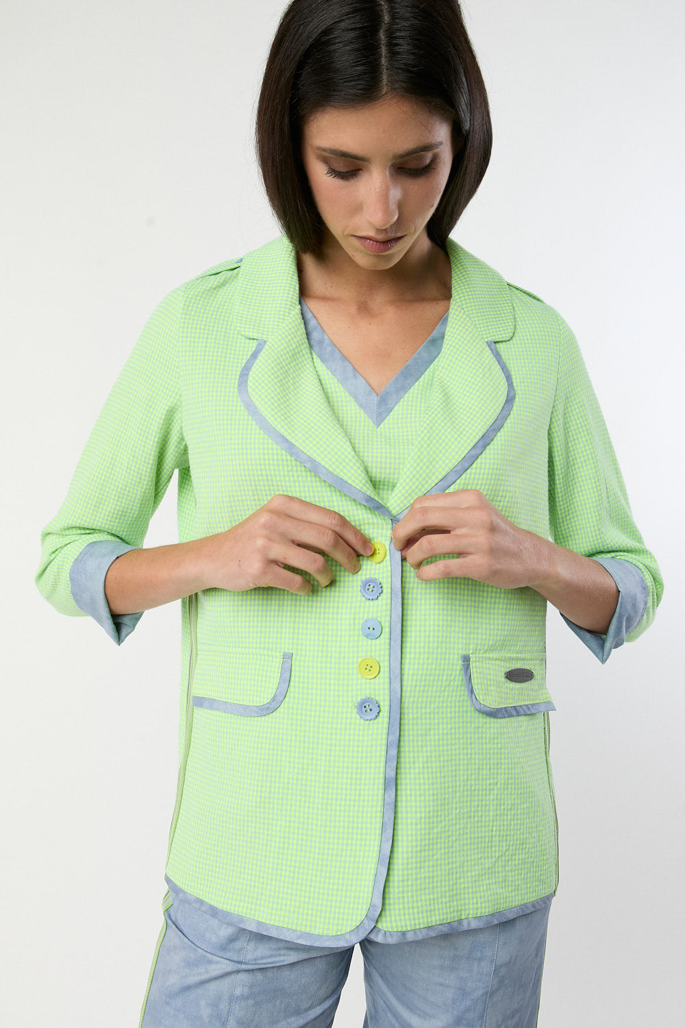 Chaqueta Vichy Mint Verde