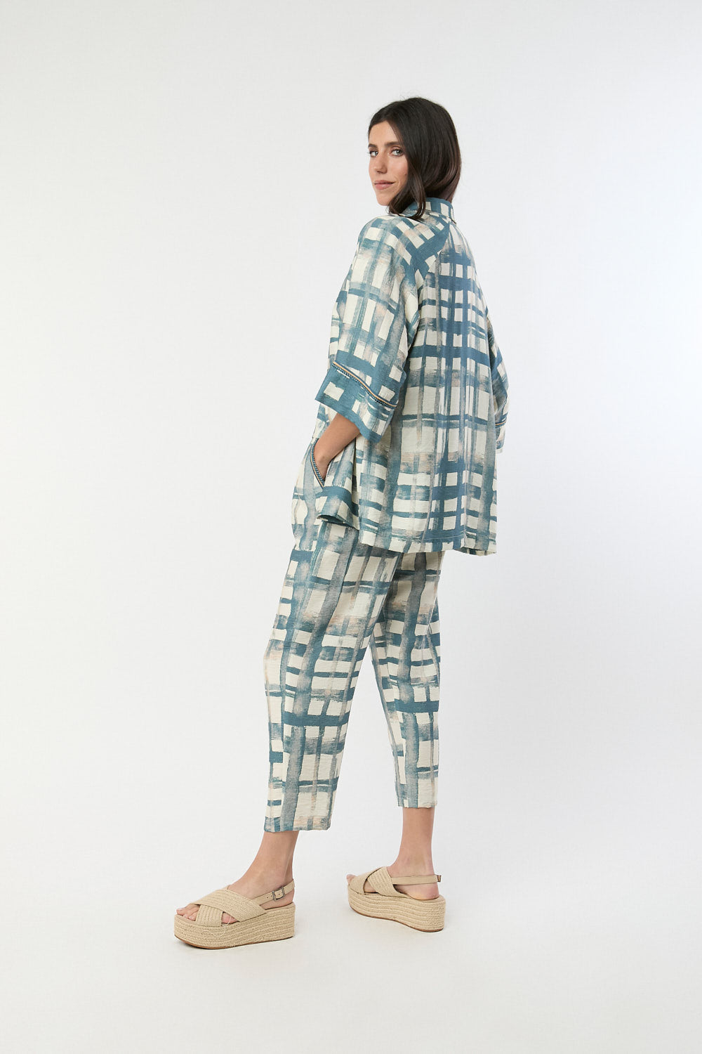 Kimono Blueberry Print Denim