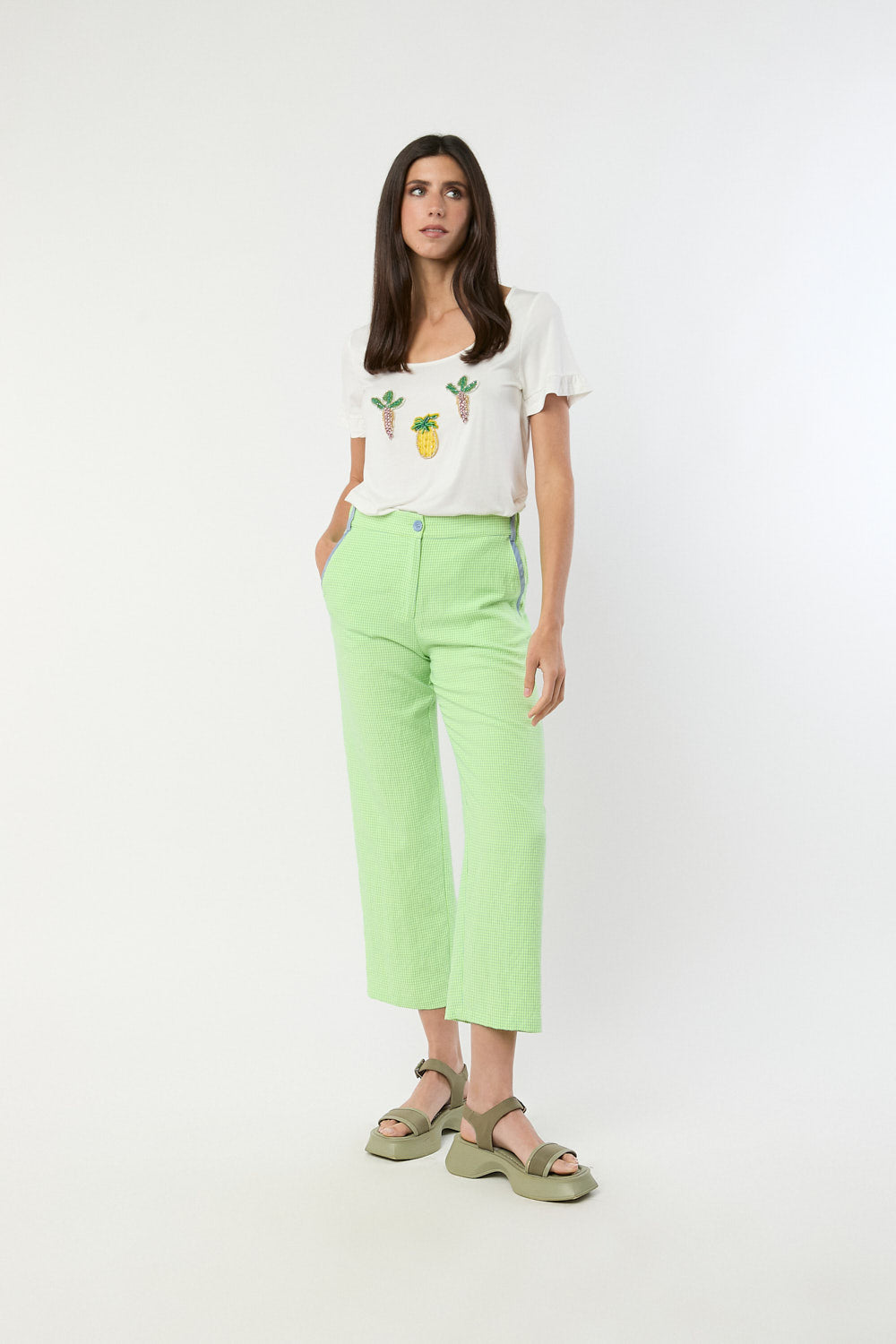 Pantalon Vichy Mint Verde