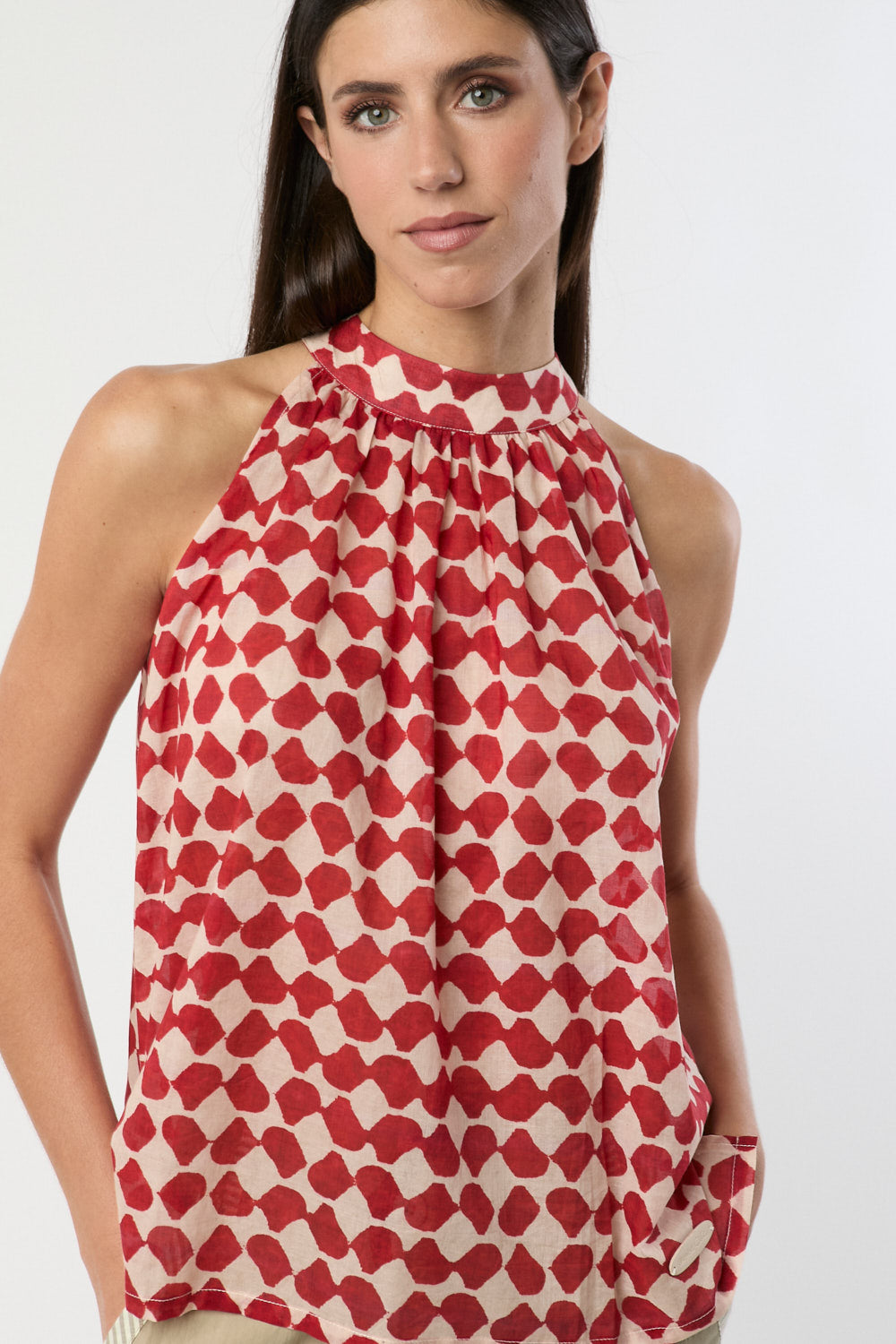 Blusa Halter Cherry Rojo