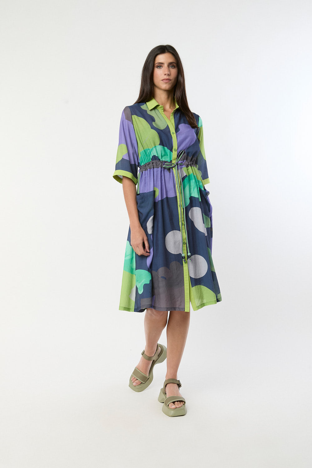 Vestido Camisero Mint Print Verde