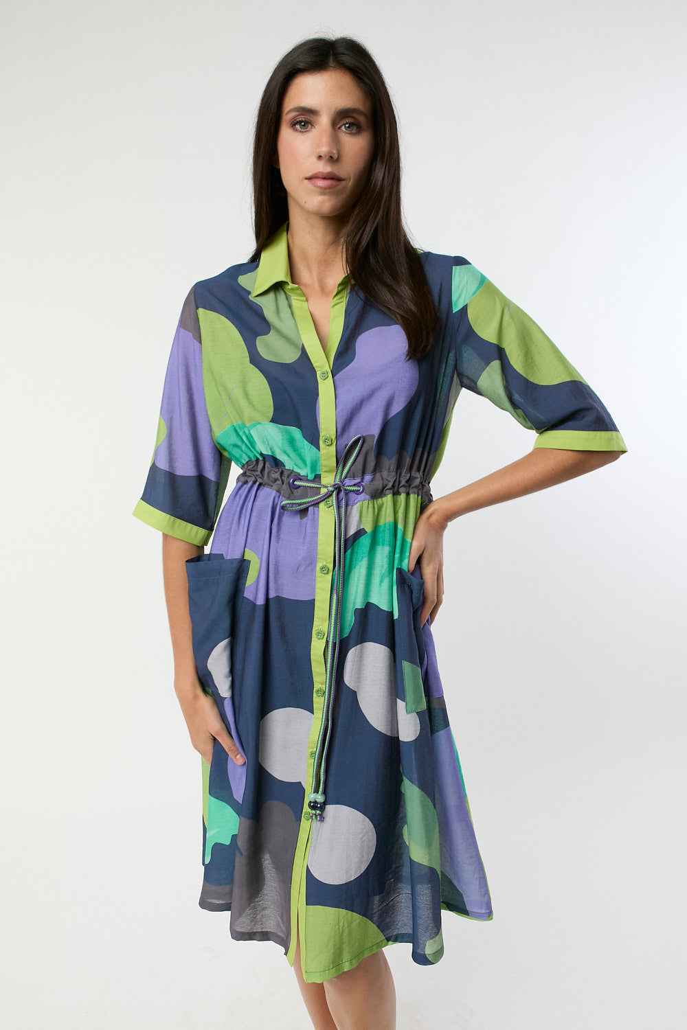 Vestido Camisero Mint Print Verde