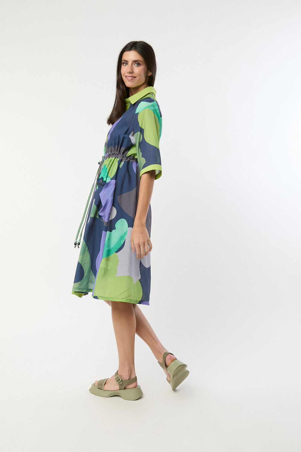 Vestido Camisero Mint Print Verde