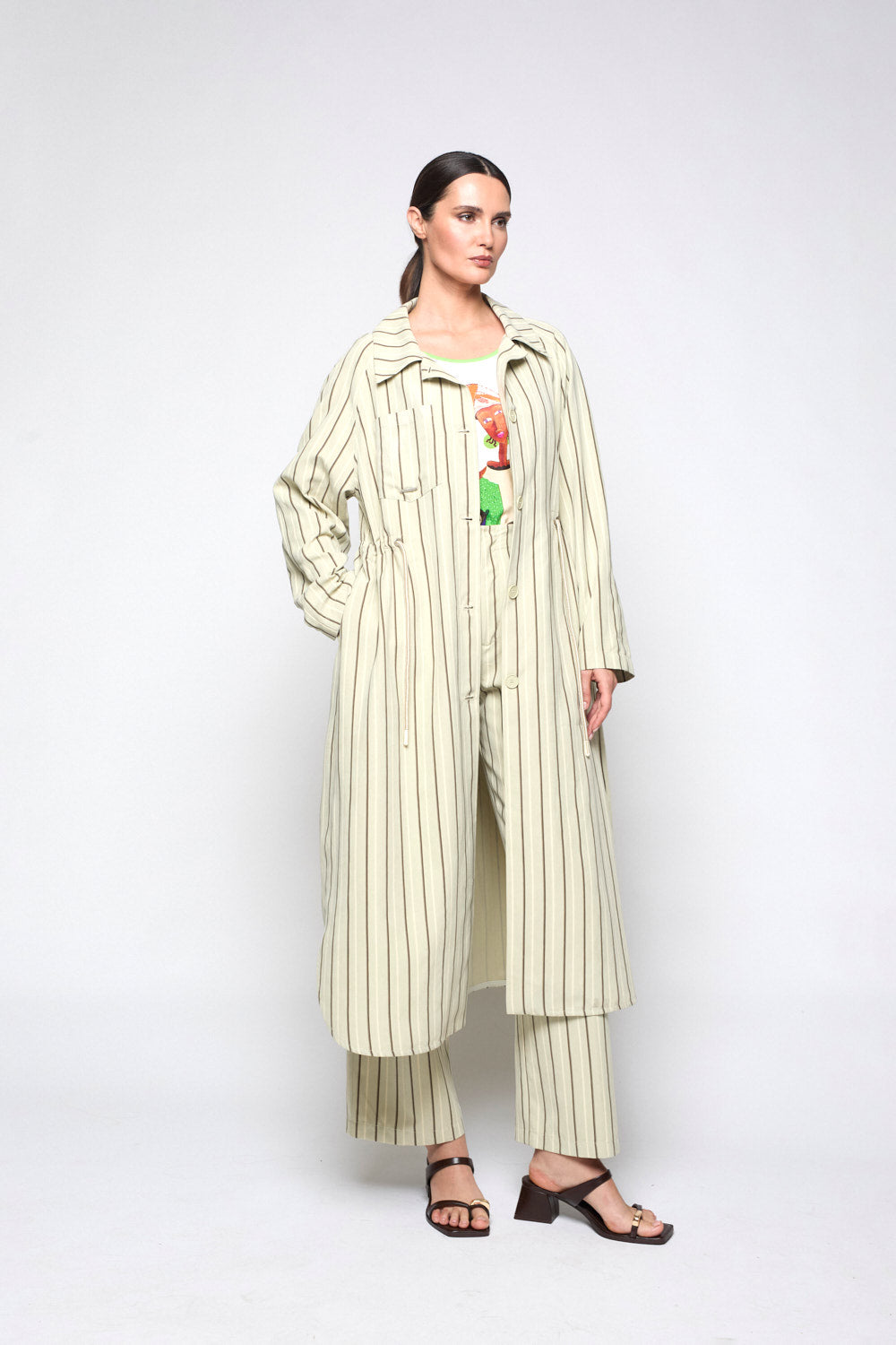 Abrigo Rayas Akara Piedra