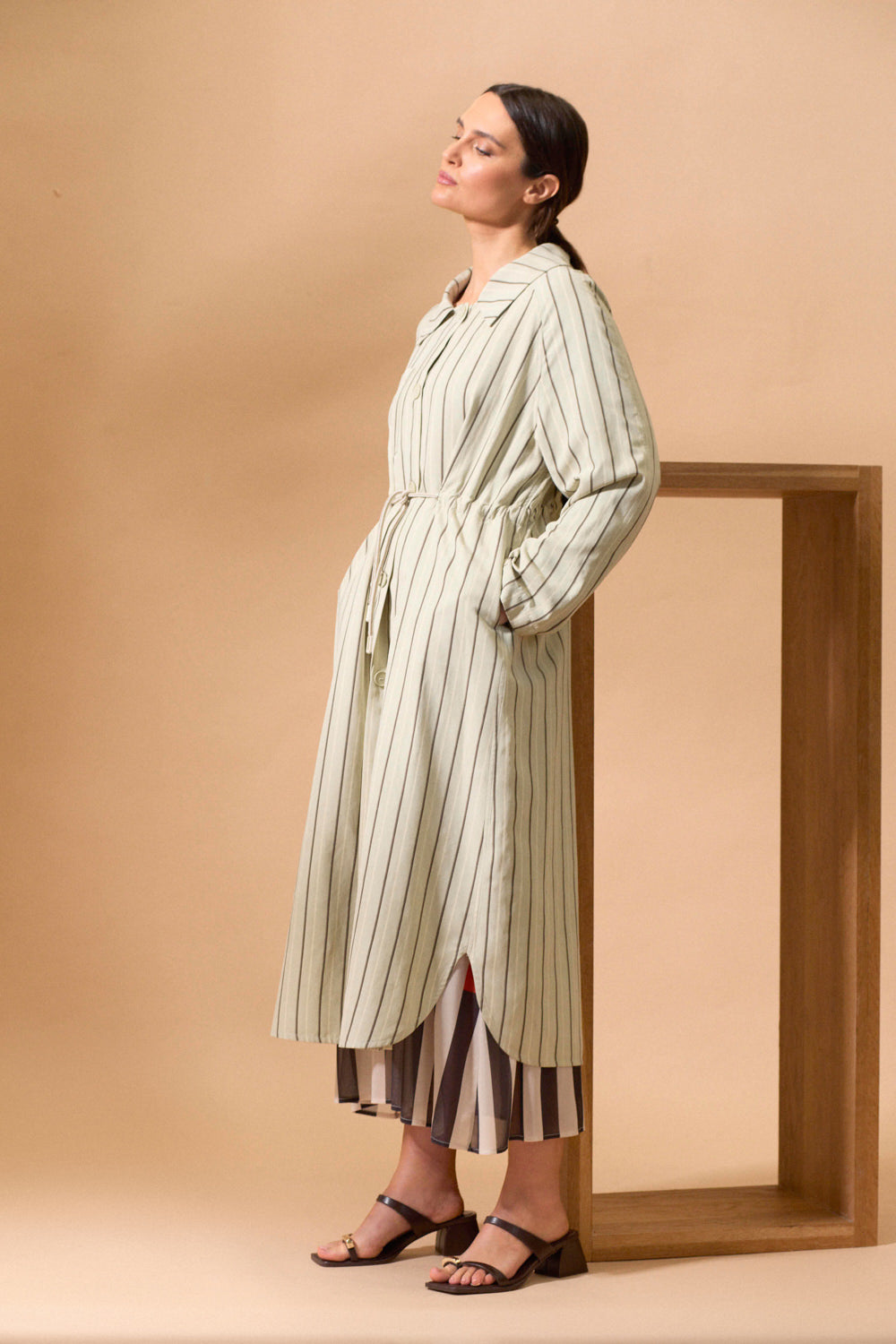 Abrigo Rayas Akara Piedra