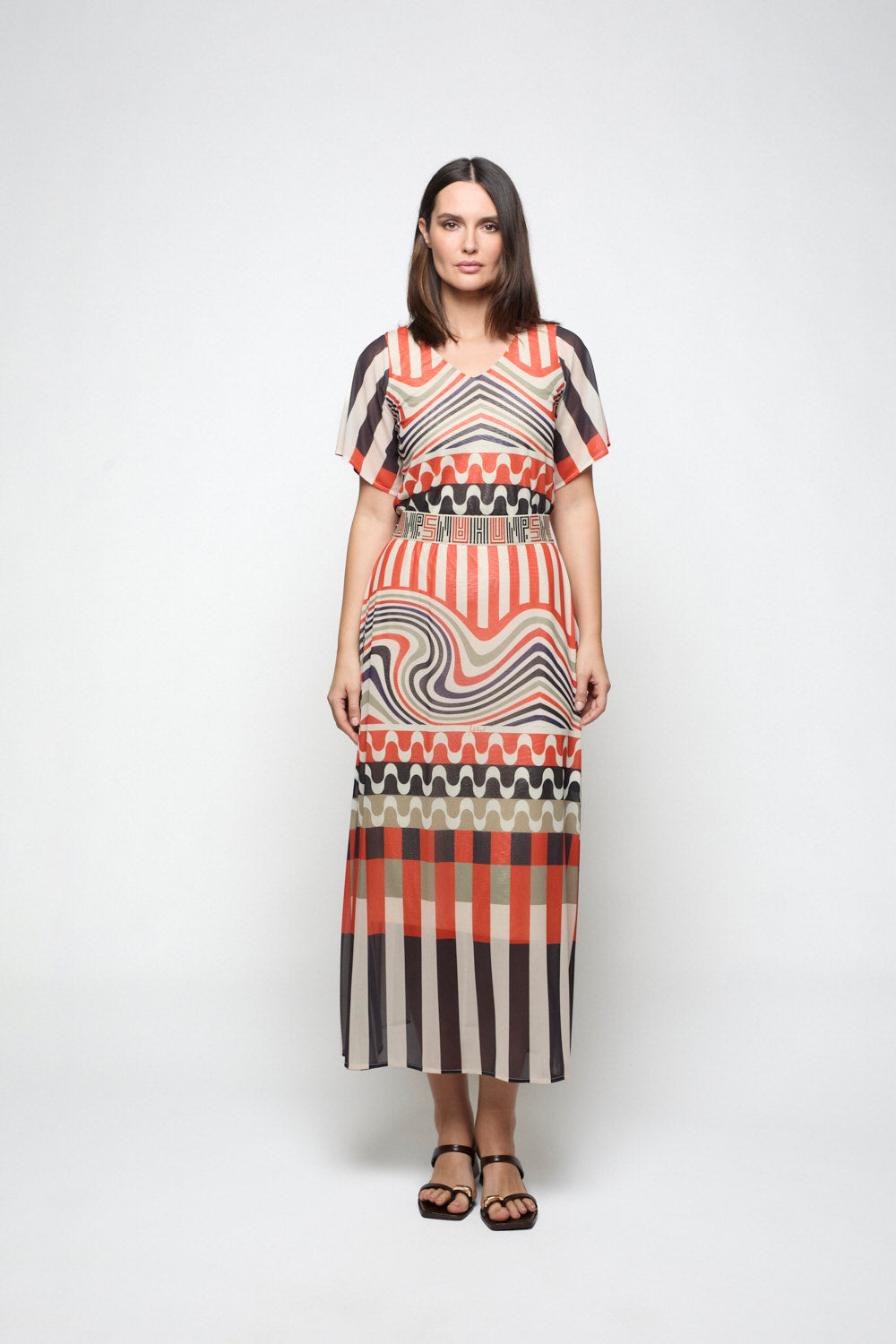 Falda Mosaico Print Camel