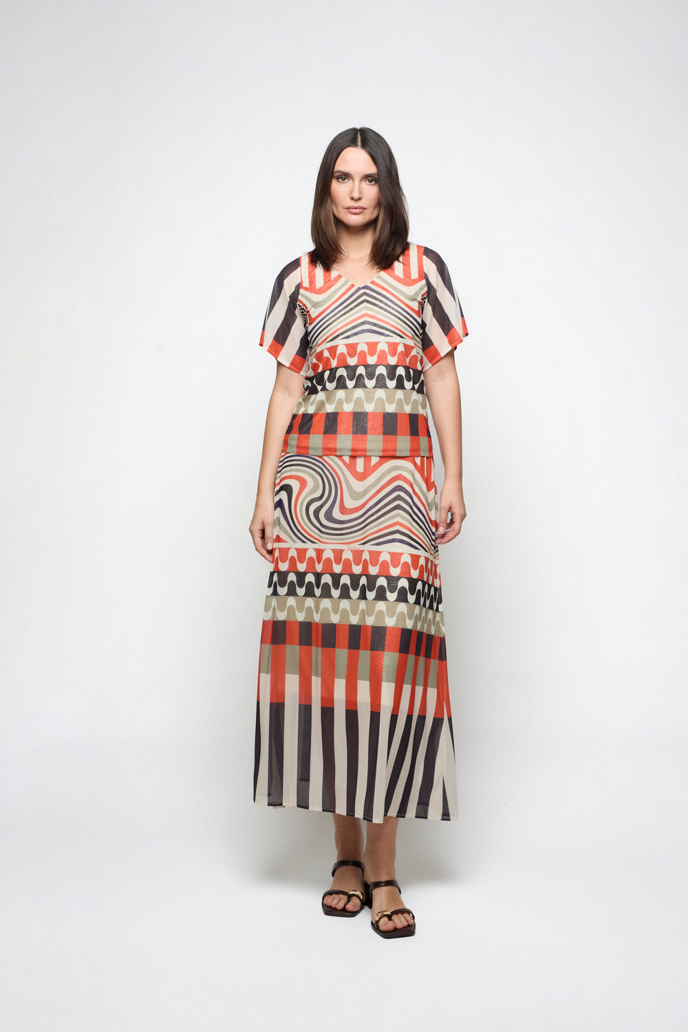 Falda Mosaico Print Camel