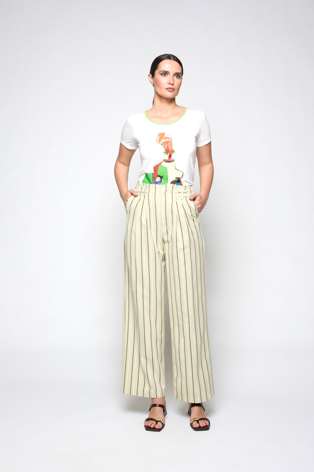 Pantalón Rayas Akara Piedra