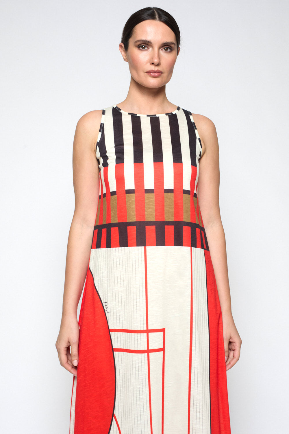 Vestido Mosaico Print Camel