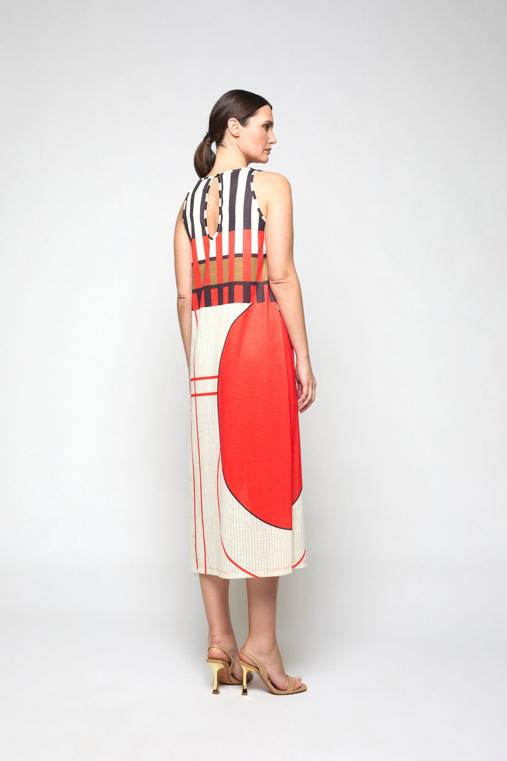 Vestido Mosaico Print Camel