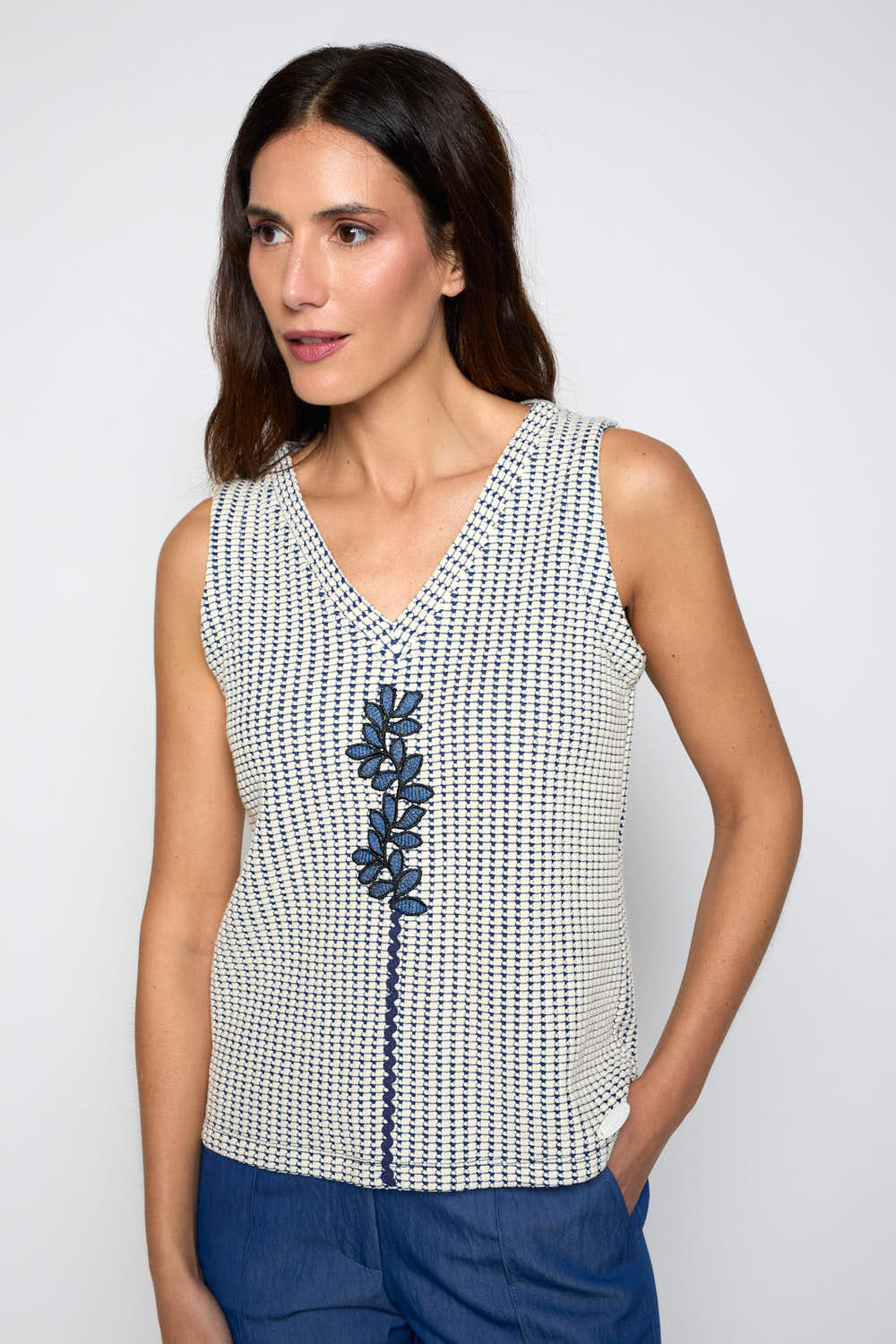 Camiseta punto panal Azul