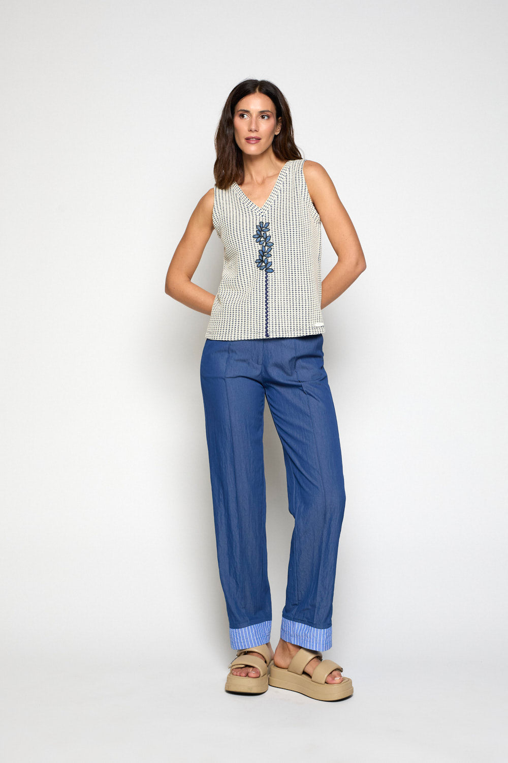 Camiseta punto panal Azul