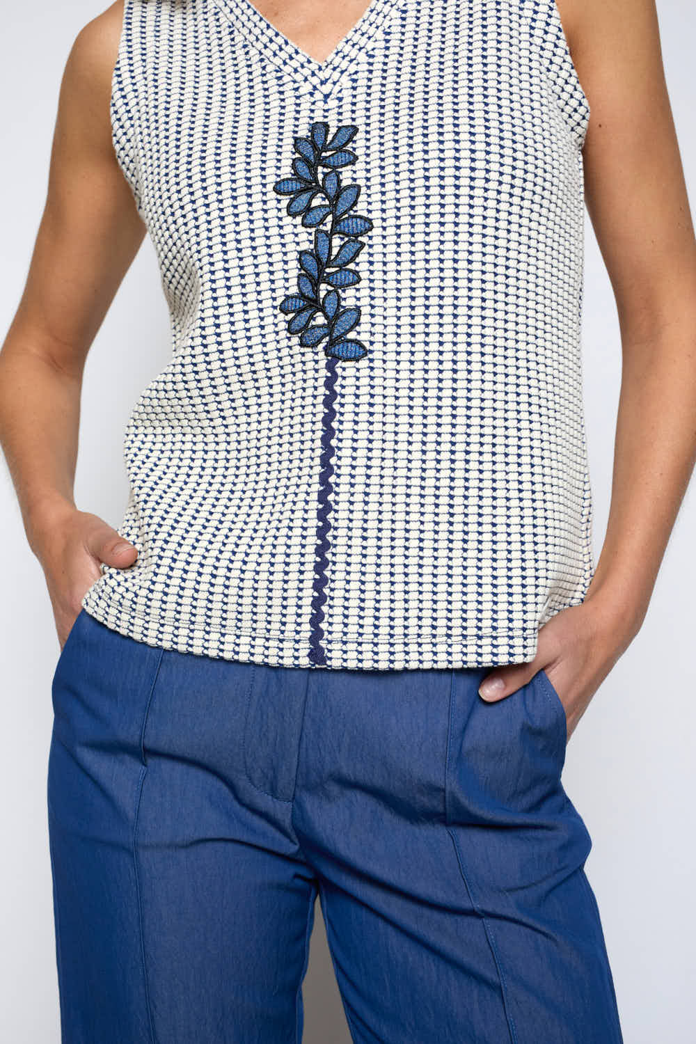 Camiseta punto panal Azul