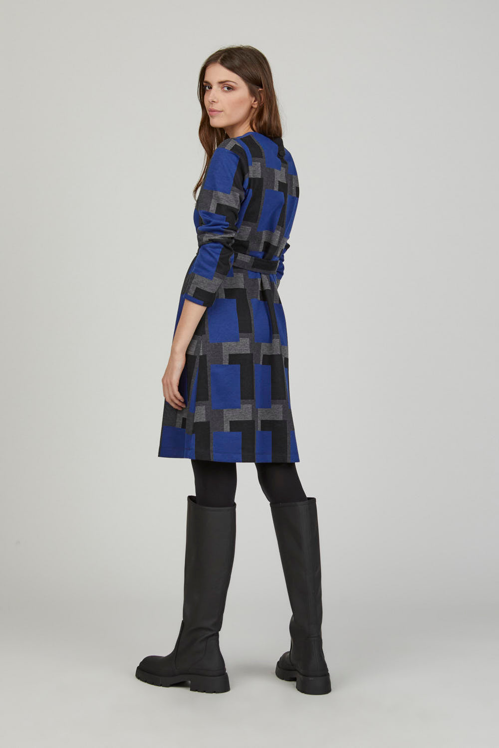VESTIDO CUADROS ANTRACITA Azul