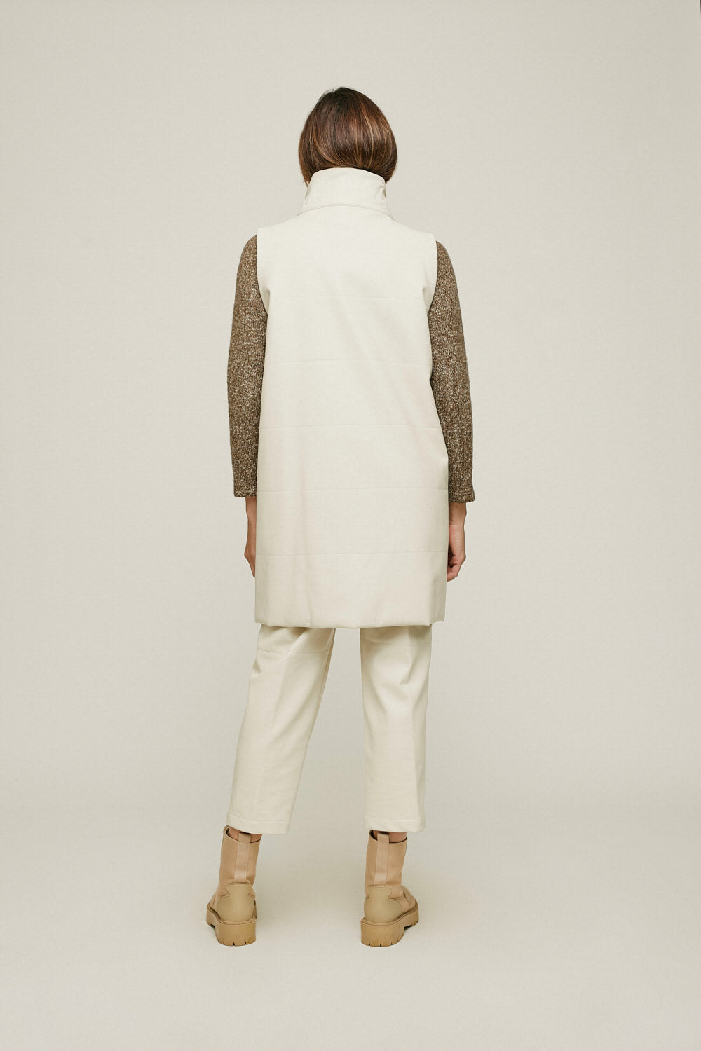 CHALECO CUERO OPALO Beige
