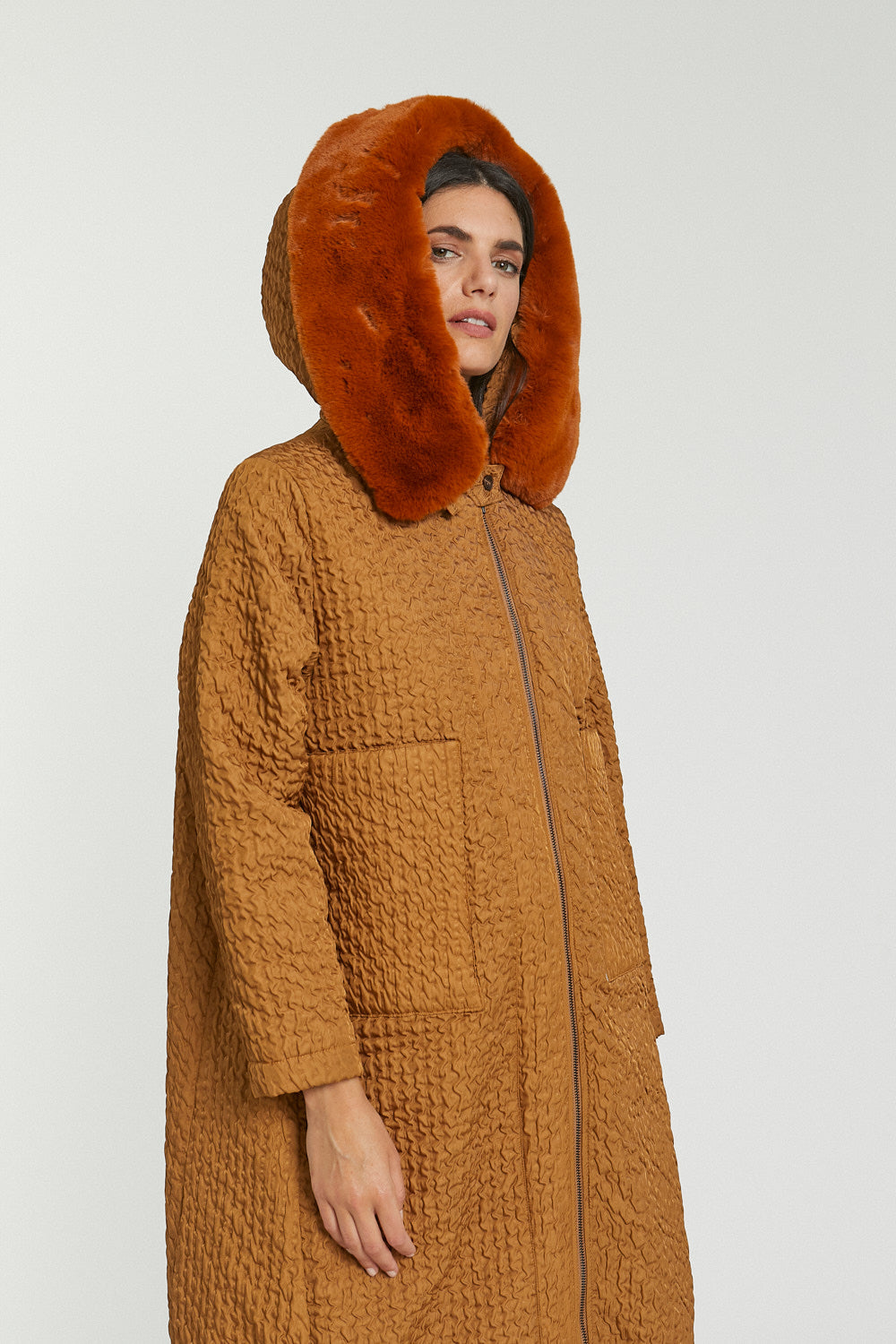 Parka midi Ginger Camel