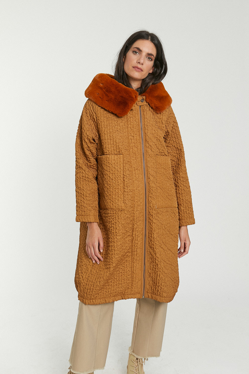 Parka midi Ginger Camel