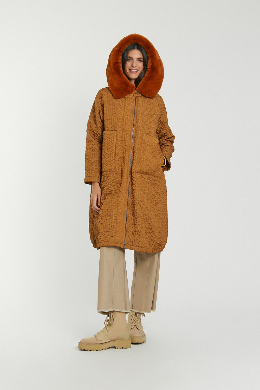 Parka midi Ginger Camel