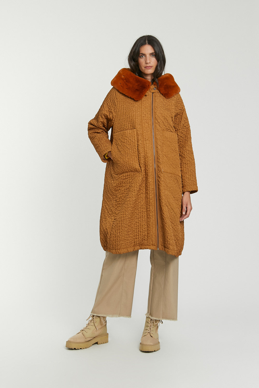Parka midi Ginger Camel