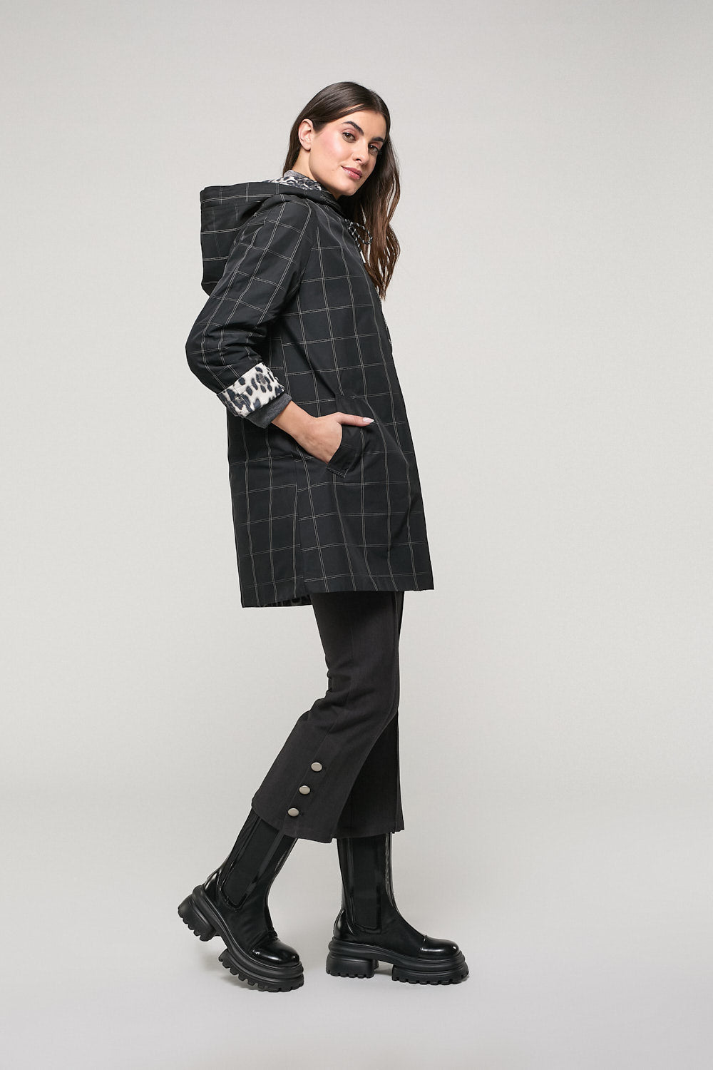 Gabardina Reversible Cecilia Negro