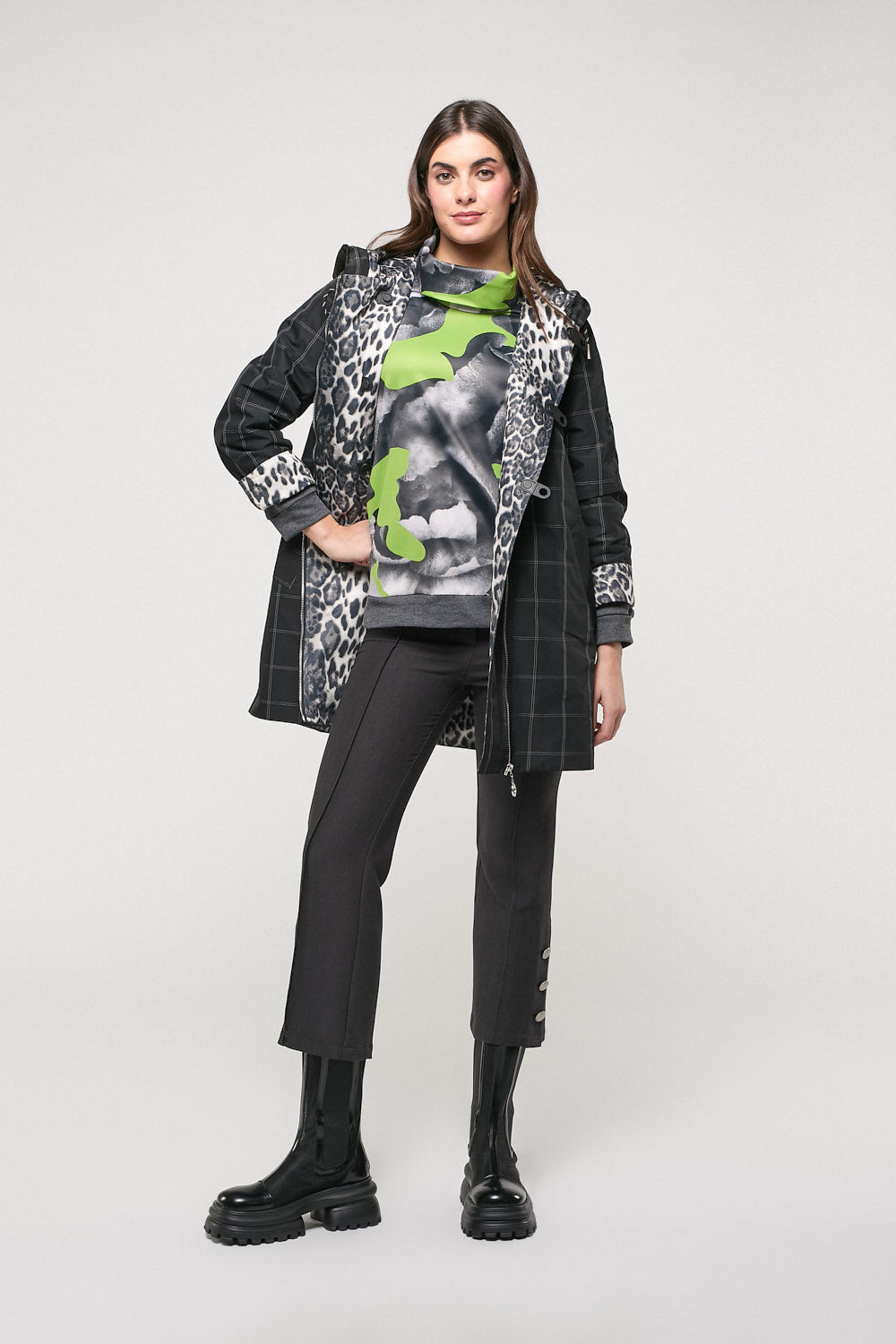 Gabardina Reversible Cecilia Negro