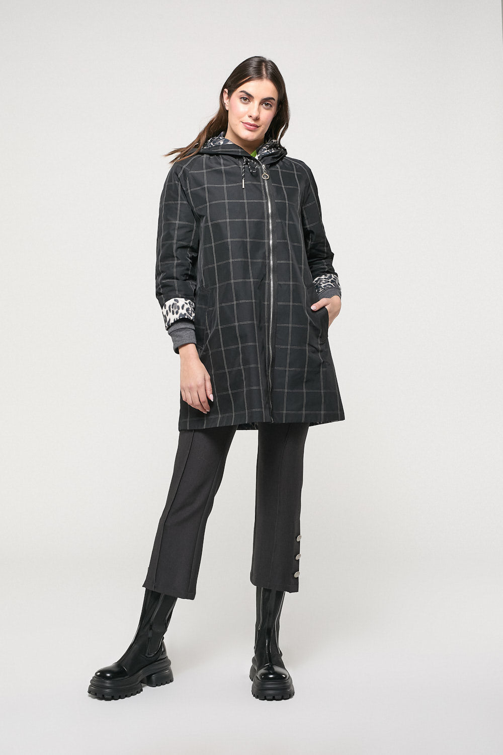 Gabardina Reversible Cecilia Negro