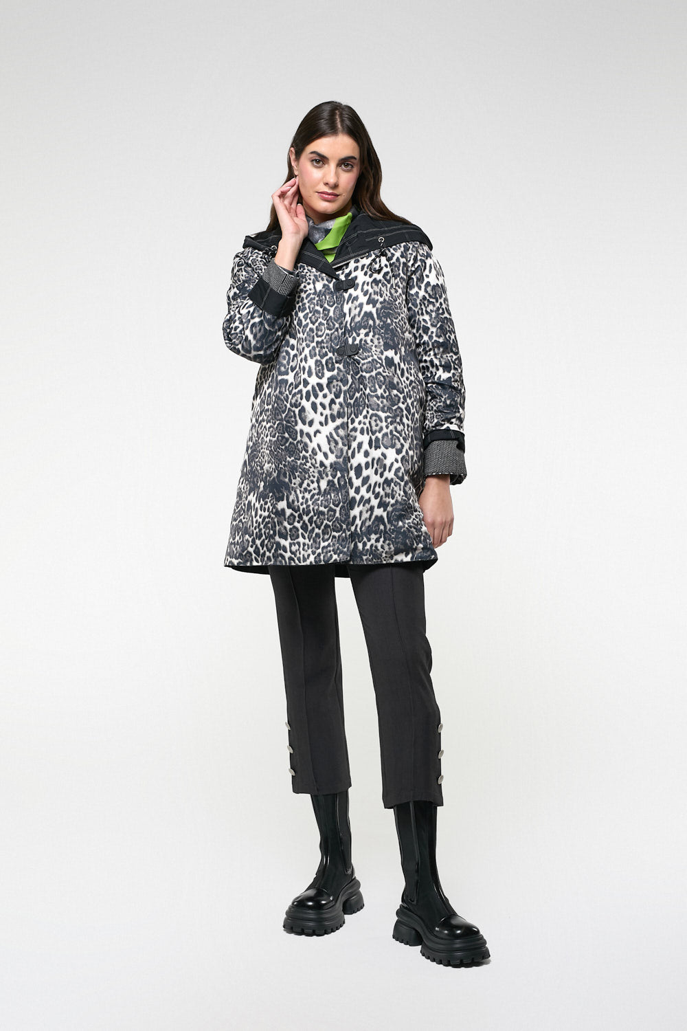 Gabardina Reversible Cecilia Negro