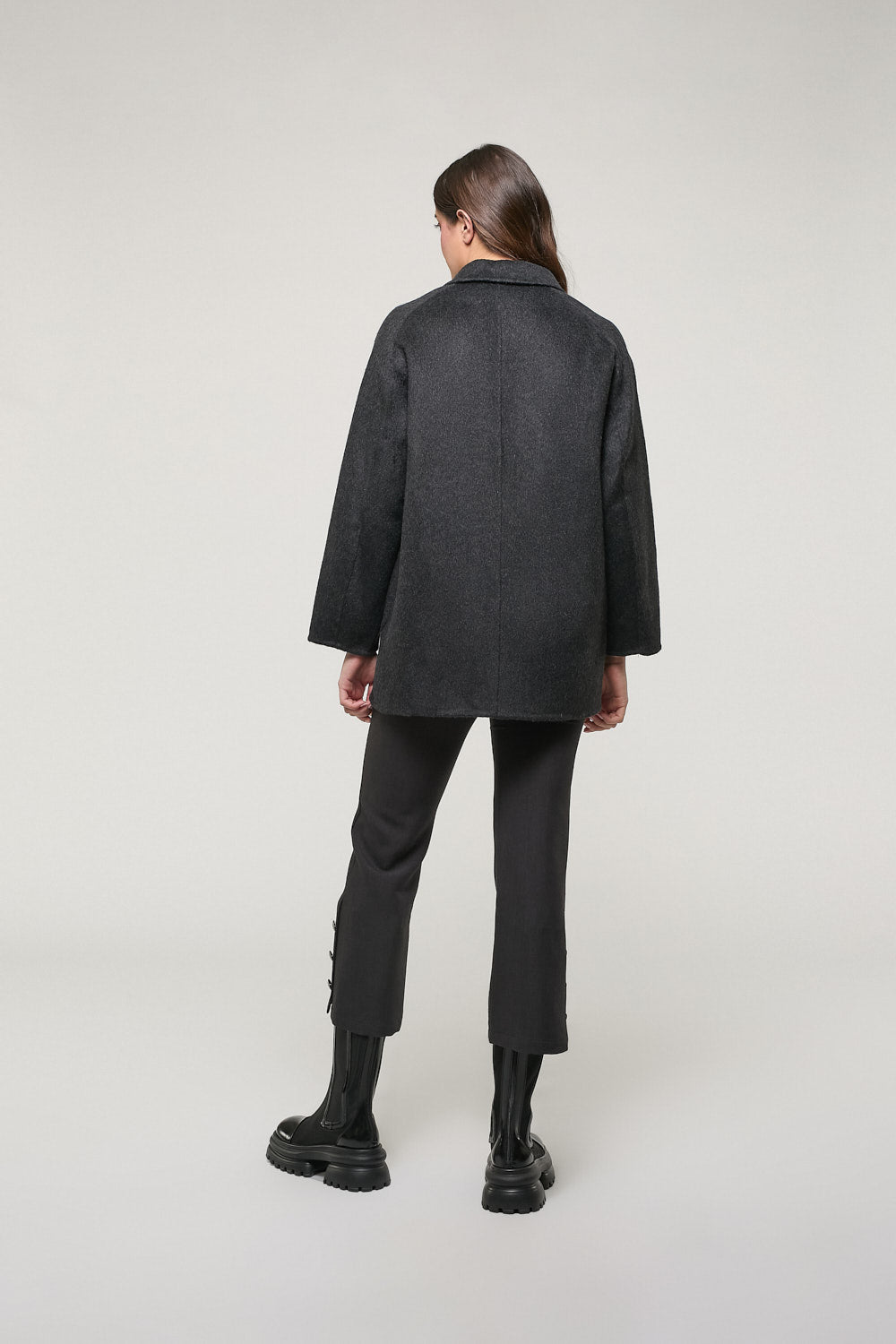 Chaquetón Tres Cuartos Paño Gris