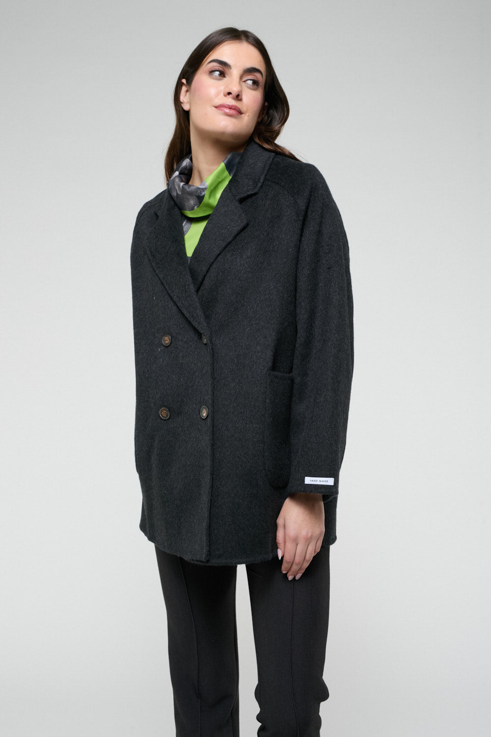 Chaquetón Tres Cuartos Paño Gris