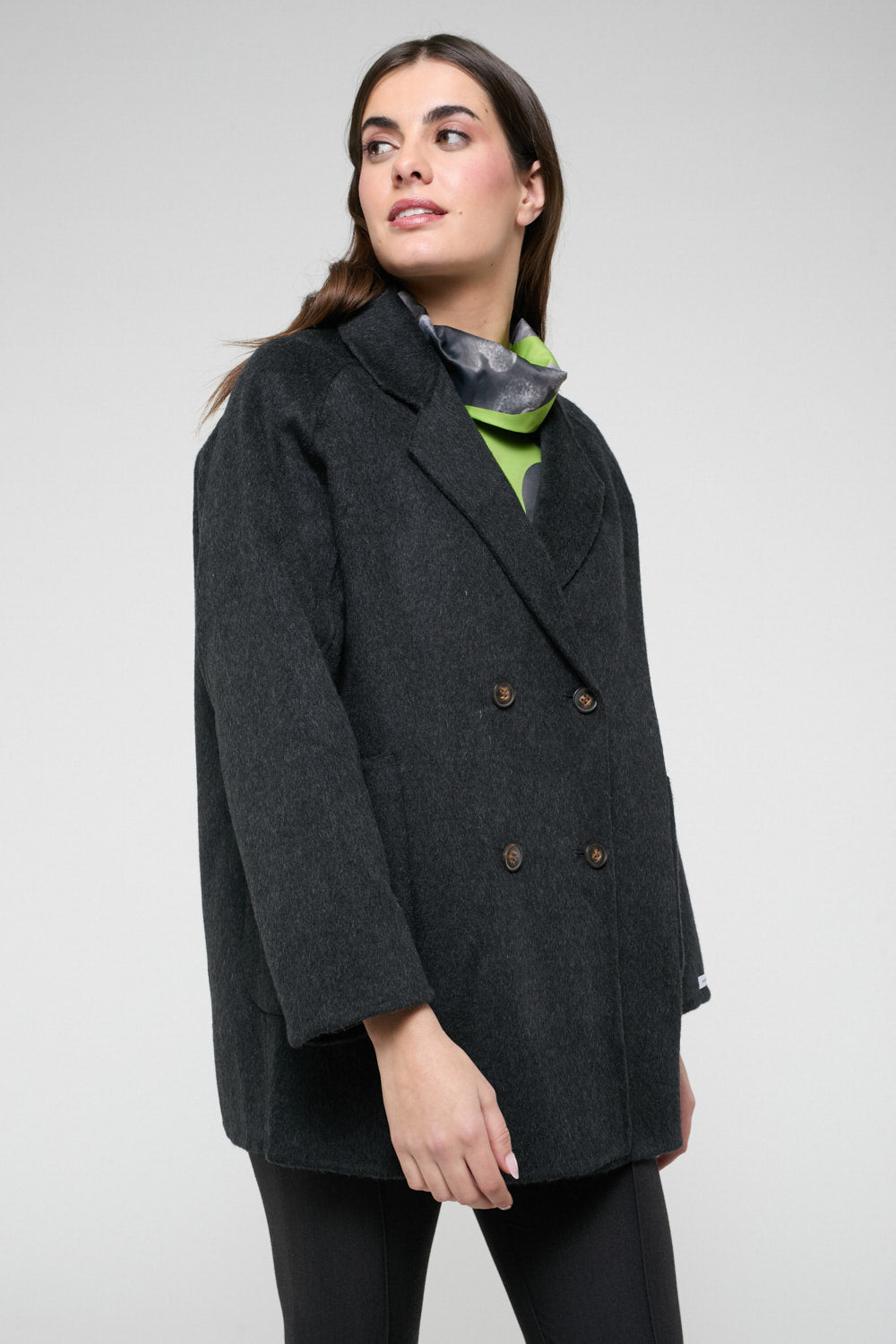 Chaquetón Tres Cuartos Paño Gris