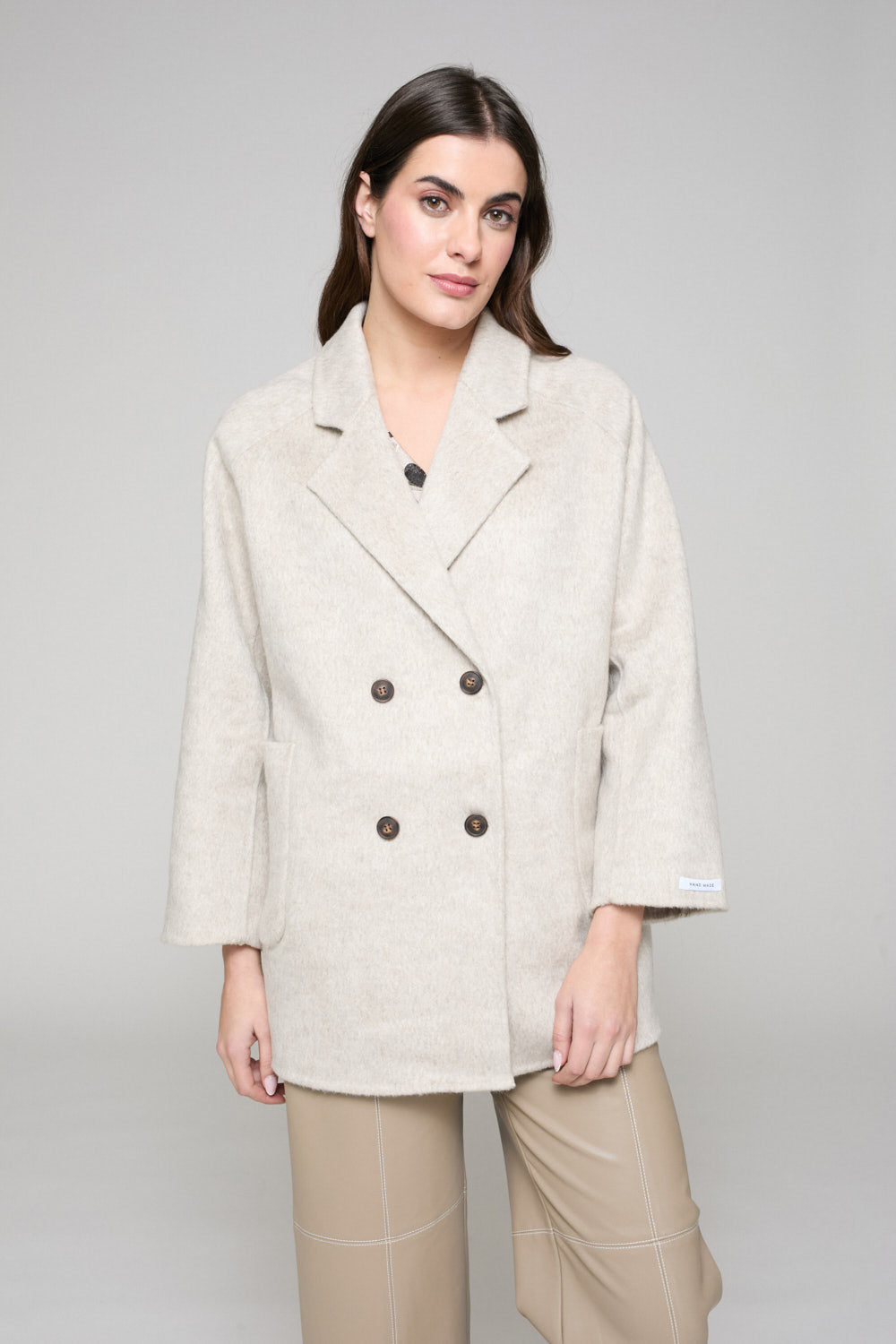 Chaquetón Tres Cuartos Paño Hueso