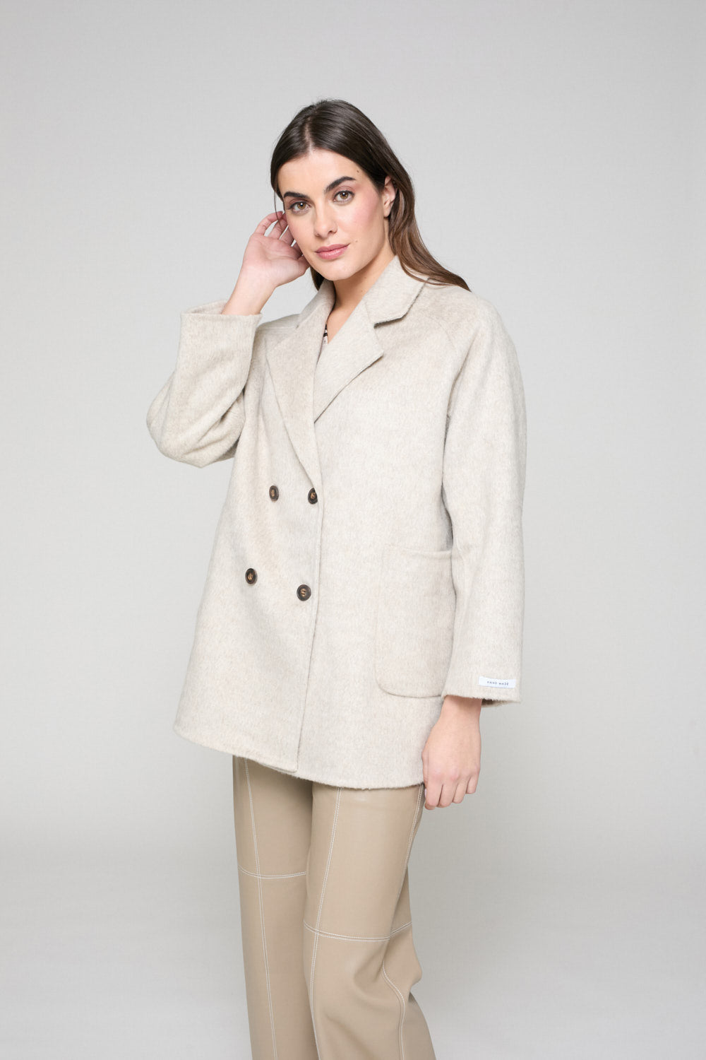 Chaquetón Tres Cuartos Paño Hueso