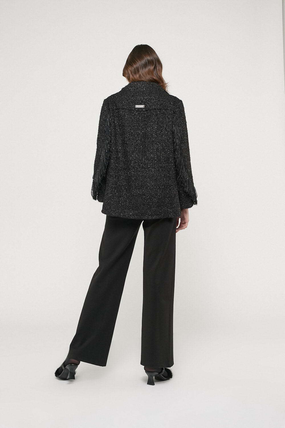 Chaqueta Fleco Cecilia Negro
