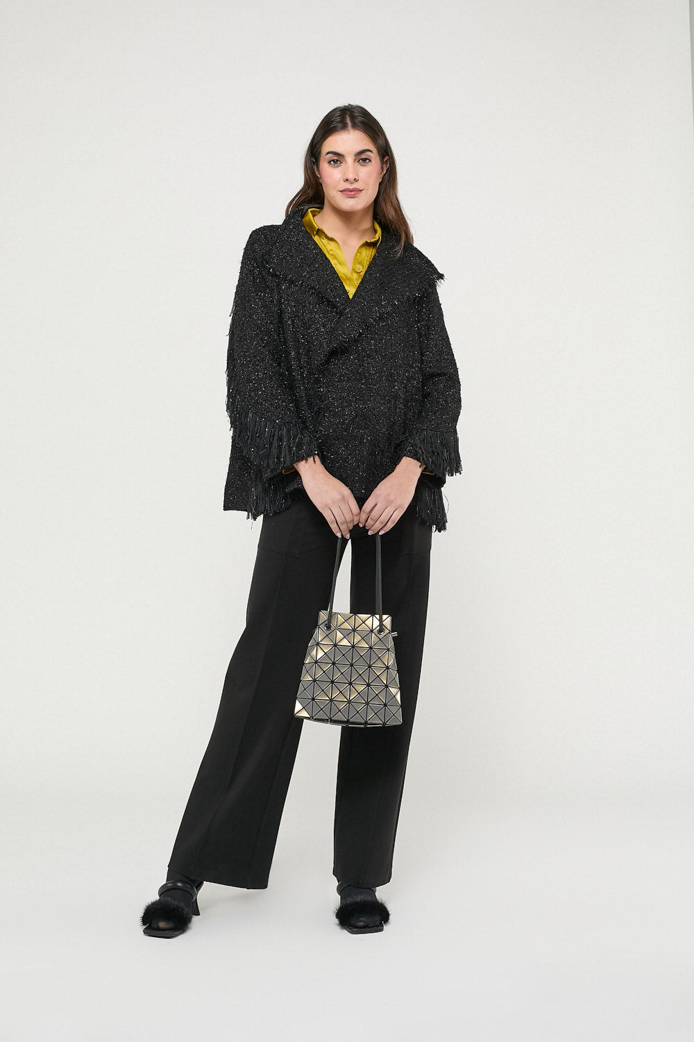 Chaqueta Fleco Cecilia Negro