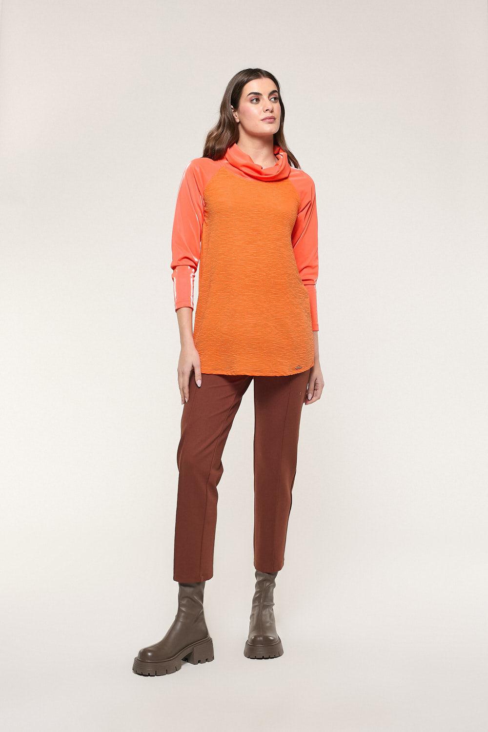 Pantalón Cremalleras Valeria Marrón