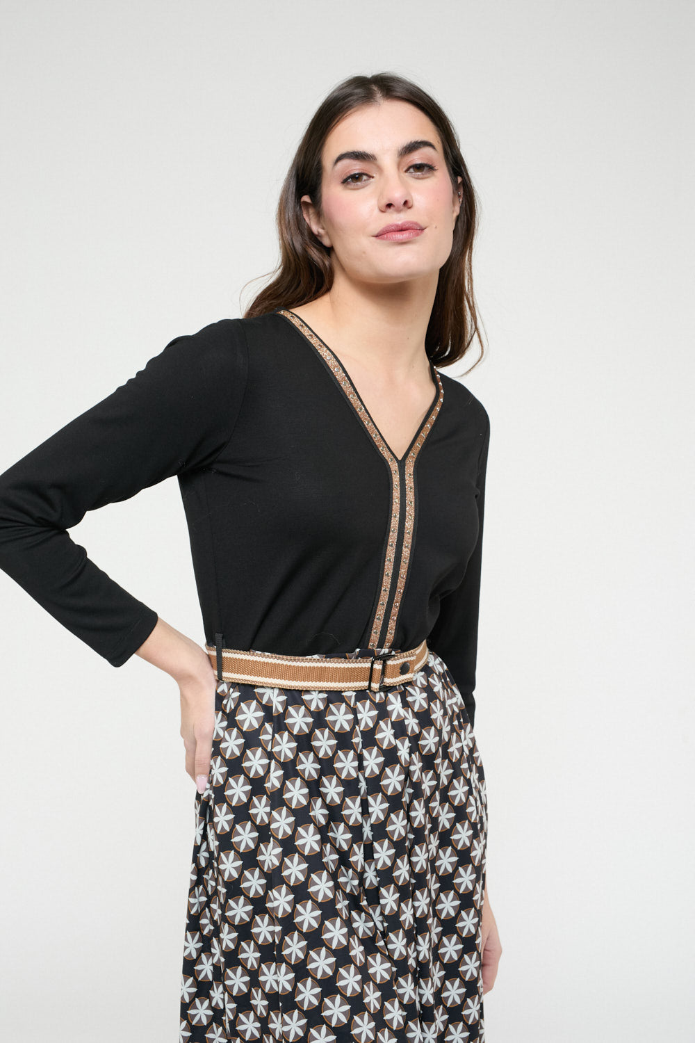 Vestido Combinado Cecilia Tricolor