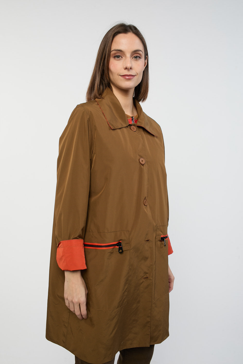 Gabardina Katy Reversible Marrón