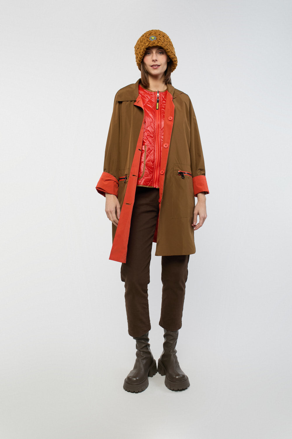 Gabardina Katy Reversible Marrón