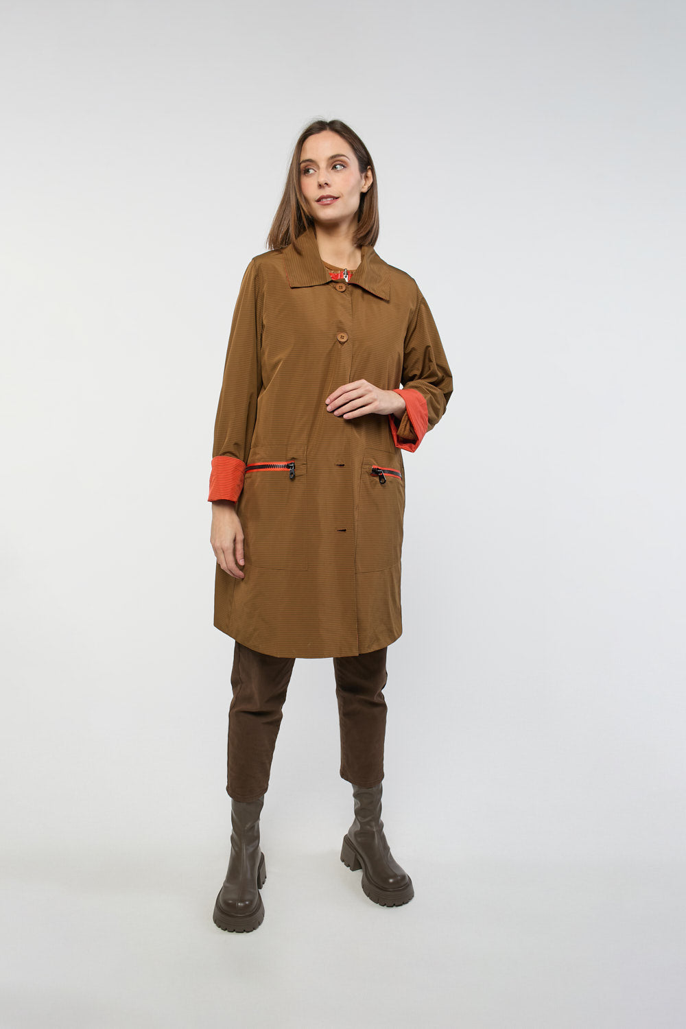 Gabardina Katy Reversible Marrón