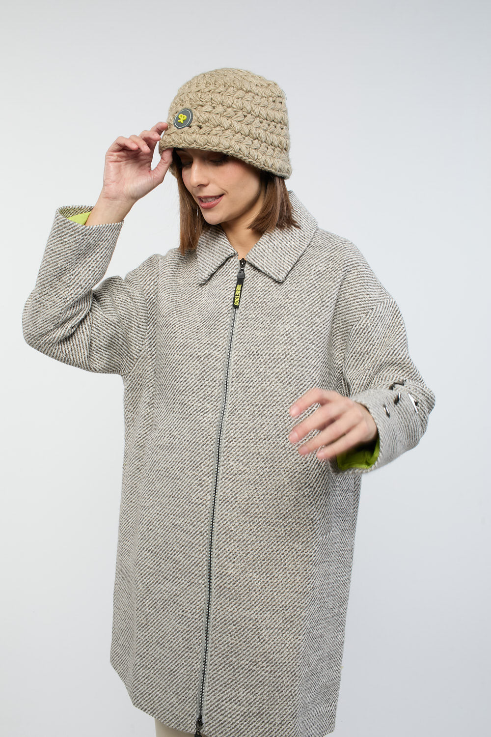 Gorro Lana Ochos Beige