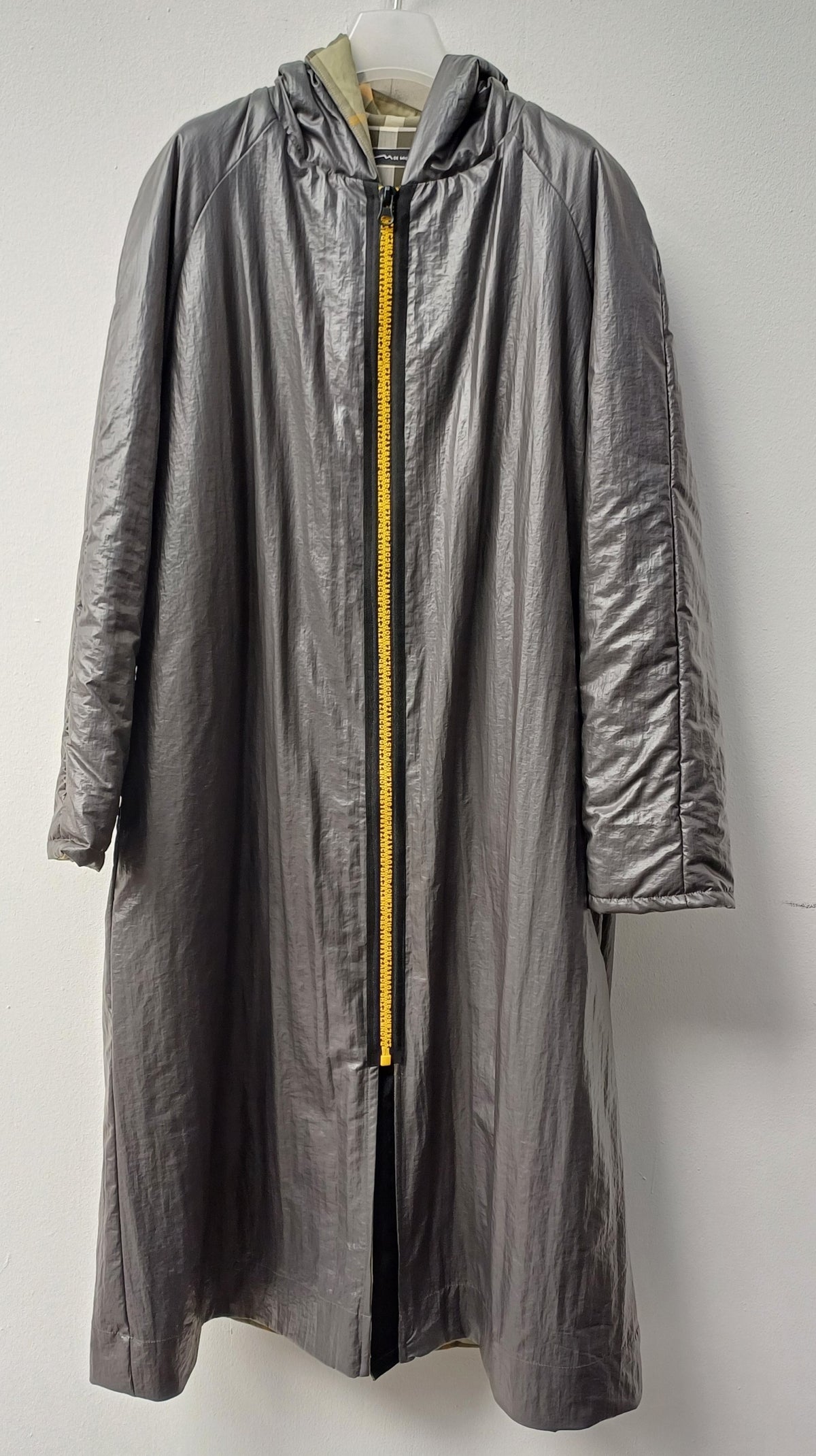 Gabardina Reversible Cuadros Gris