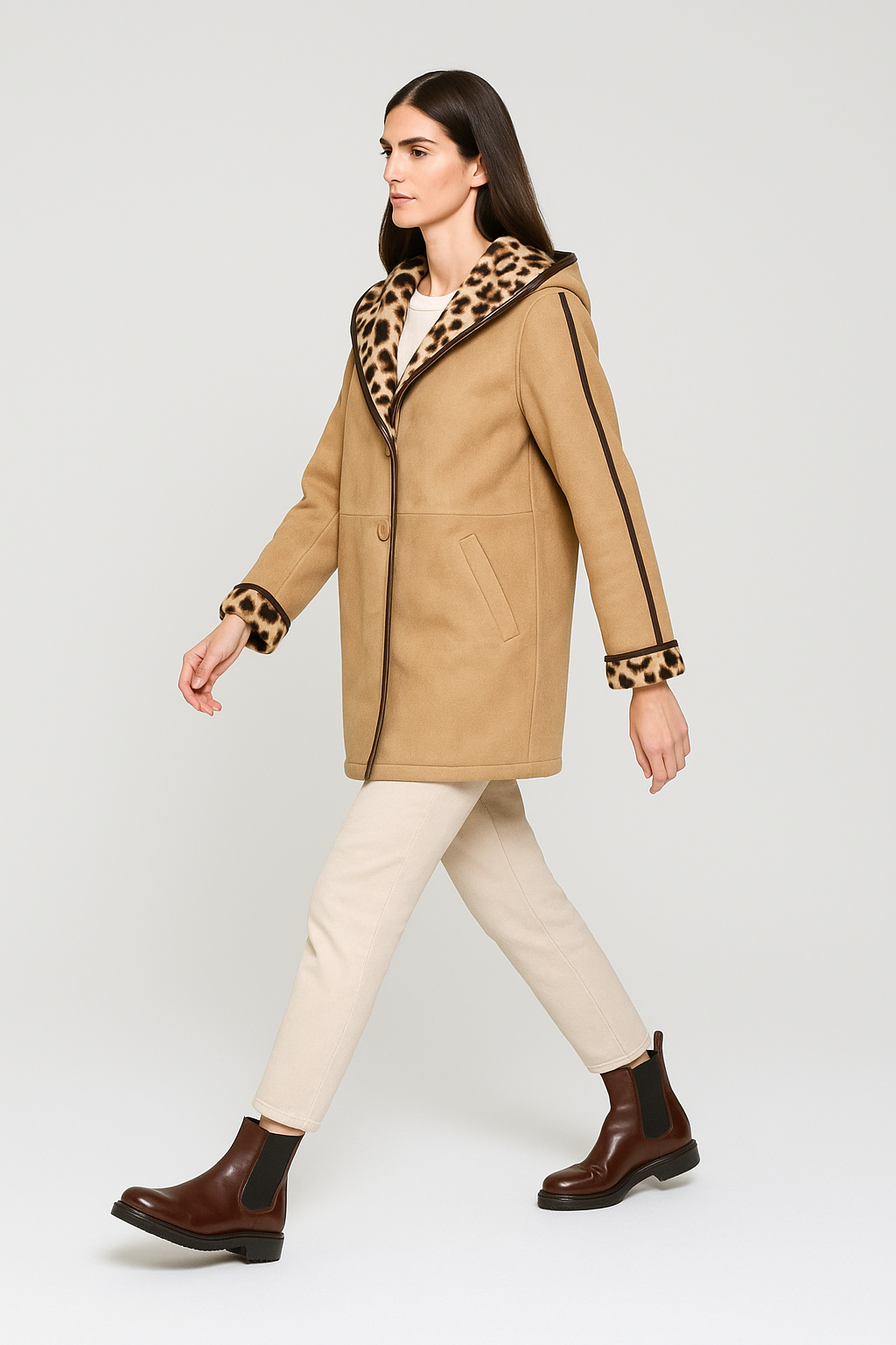 Chaqueton Ziba Reversible Camel