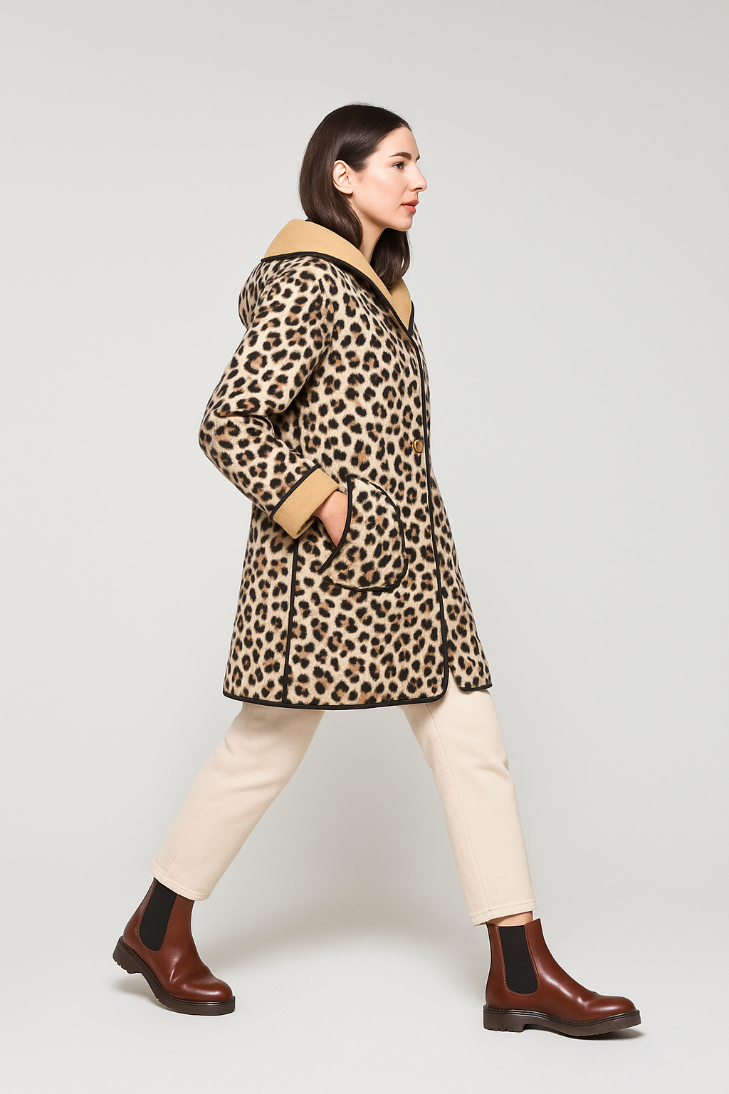 Chaqueton Ziba Reversible Camel