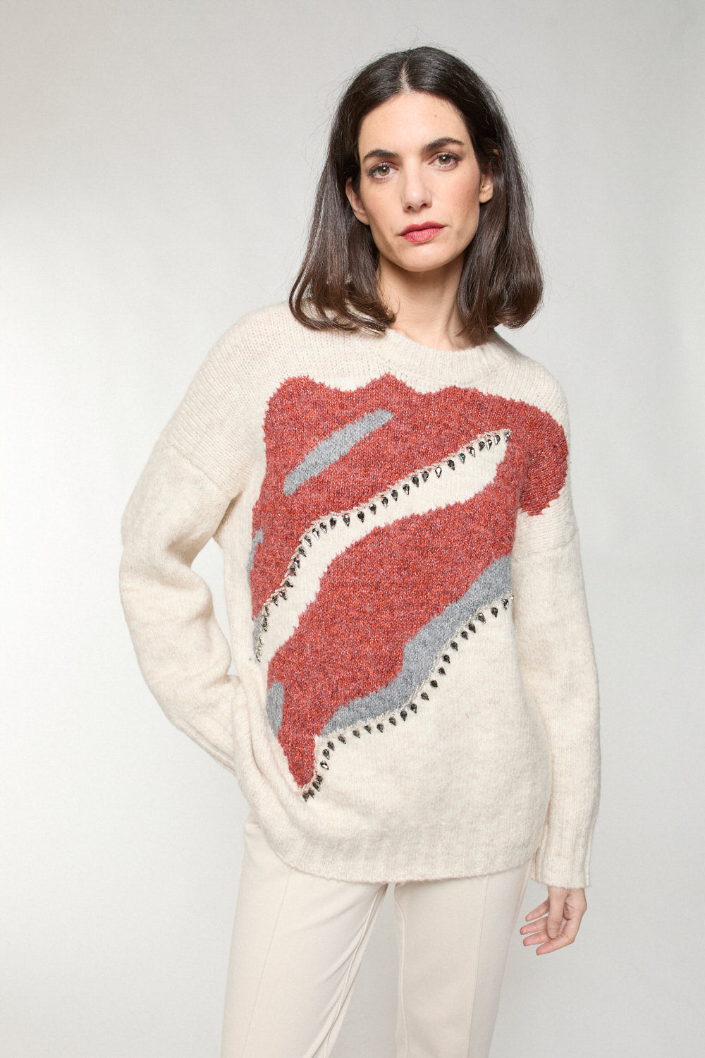 Jersey Mancha Piedras Crudo