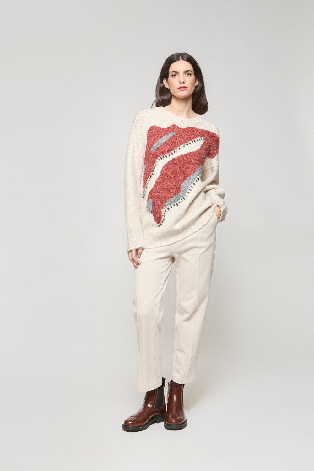 Jersey Mancha Piedras Crudo
