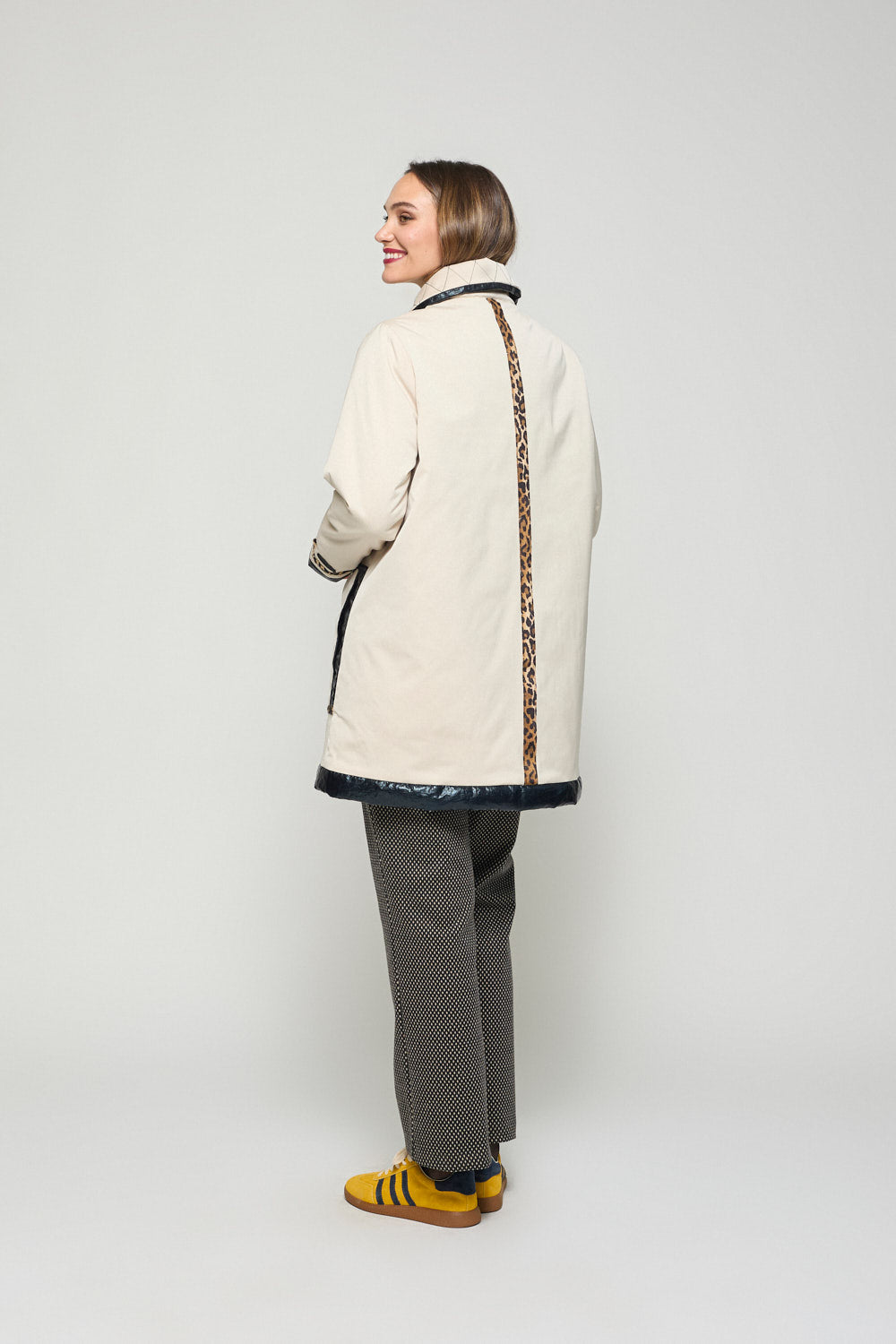 Gabardina Bicolor Nora Beige