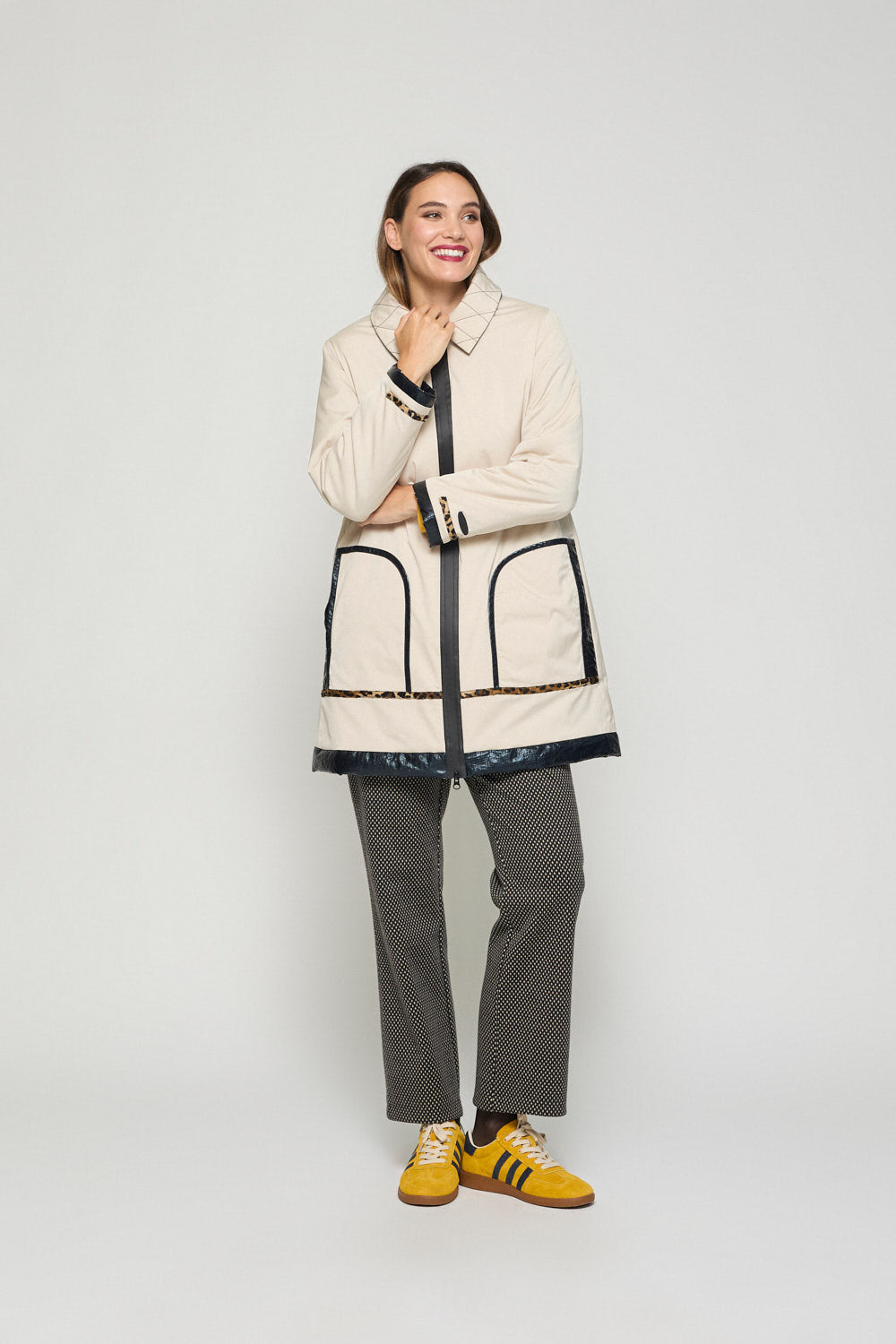 Gabardina Bicolor Nora Beige