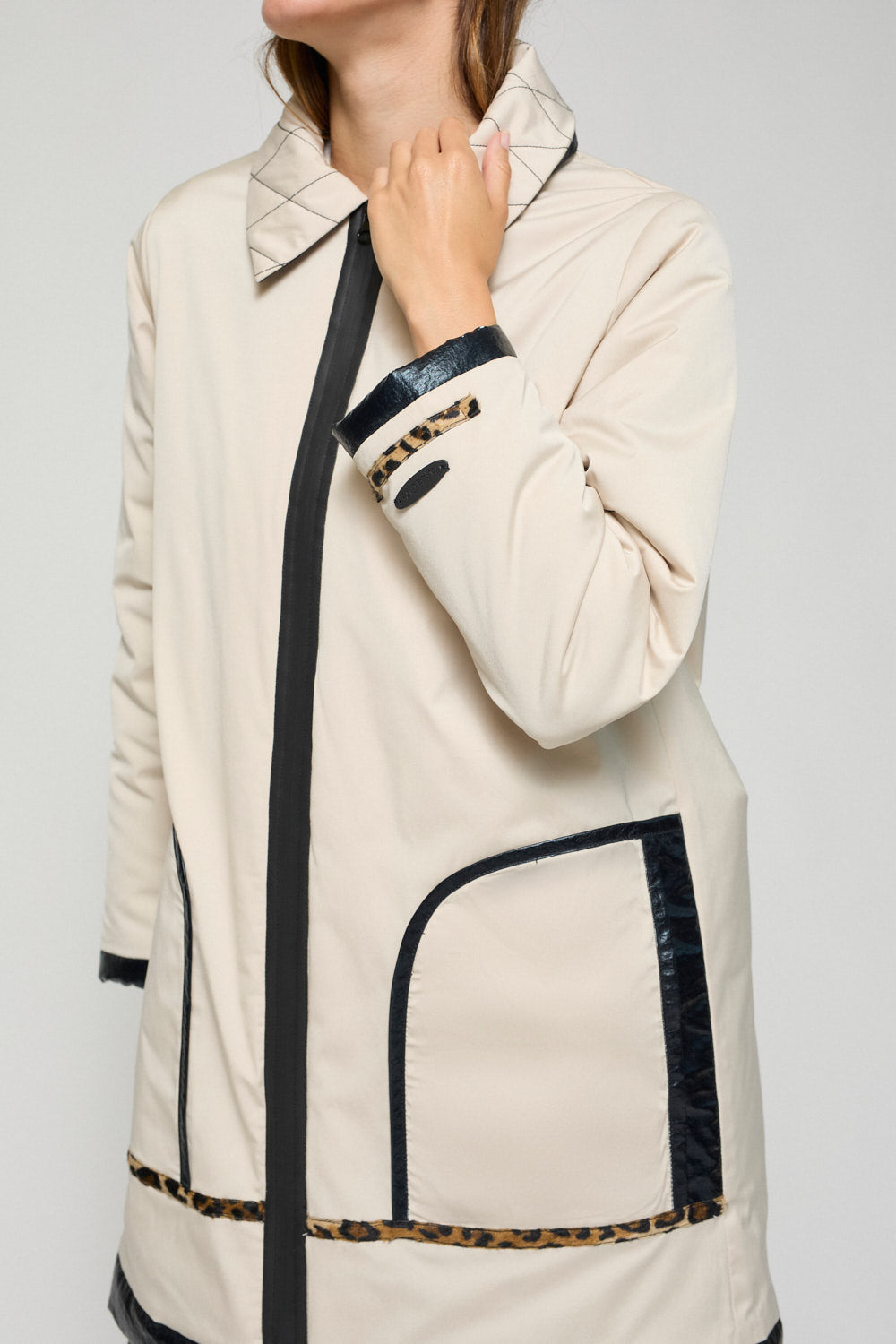 Gabardina Bicolor Nora Beige